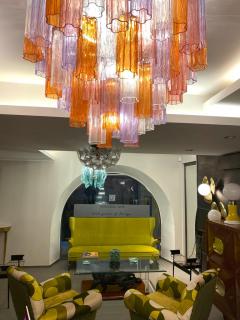 Mid Century Multicolored Murano Glass Tronchi Chandelier - 4713737