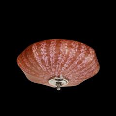 Mid Century Murano Glass Pendant Chandelier in Sakura Pink and Muted Crimson - 4038142