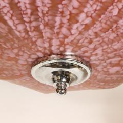 Mid Century Murano Glass Pendant Chandelier in Sakura Pink and Muted Crimson - 4038151