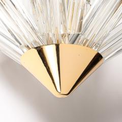 Mid Century Murano Glass Triedri Brass Sputnik Flushmount Chandelier - 3751699