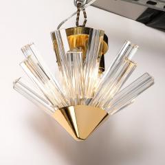 Mid Century Murano Glass Triedri Brass Sputnik Flushmount Chandelier - 3751788