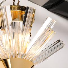 Mid Century Murano Glass Triedri Brass Sputnik Flushmount Chandelier - 3751802
