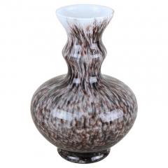 Mid Century Murano Glass Vase With Brown Grey Black Tones Italy circa 1970 - 4753429