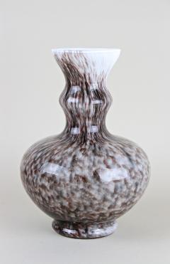 Mid Century Murano Glass Vase With Brown Grey Black Tones Italy circa 1970 - 4753432