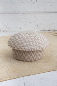 Mid Century Mushroom Ottoman in Textured Wool - 3518069