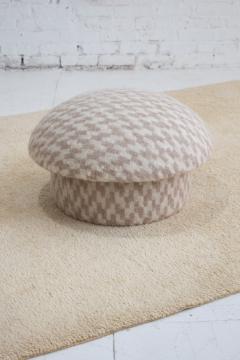 Mid Century Mushroom Ottoman in Textured Wool - 3518070