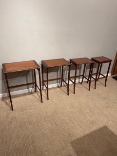 Mid Century Nesting Tables Mahogany Brass Bound Brass Inlay - 2550049