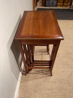 Mid Century Nesting Tables Mahogany Brass Bound Brass Inlay - 2550065