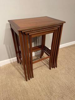 Mid Century Nesting Tables Mahogany Brass Bound Brass Inlay - 2550066