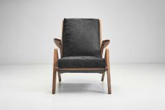 Mid Century Oak Lounge Chair for Souplina France circa 1950s - 3931763