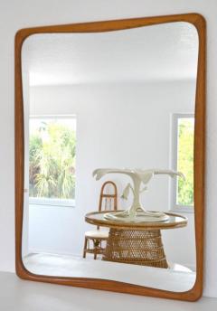 Mid Century Oak Rectangular Wall Mirror - 652047