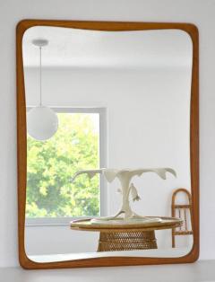 Mid Century Oak Rectangular Wall Mirror - 652053