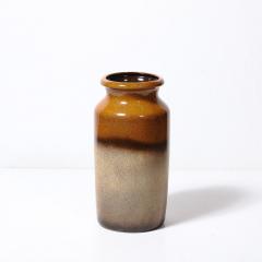 Mid Century Ochre Saffron Glazed Ceramic Umbrella Stand with Umber Detailing - 4162097