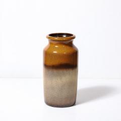 Mid Century Ochre Saffron Glazed Ceramic Umbrella Stand with Umber Detailing - 4162098