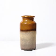 Mid Century Ochre Saffron Glazed Ceramic Umbrella Stand with Umber Detailing - 4162100
