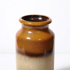 Mid Century Ochre Saffron Glazed Ceramic Umbrella Stand with Umber Detailing - 4162108