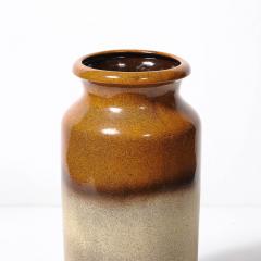 Mid Century Ochre Saffron Glazed Ceramic Umbrella Stand with Umber Detailing - 4162109