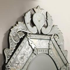 Mid Century Octagonal Tiered Reversed Etched Chain Beveled Venetian Mirror - 4233478