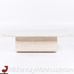 Mid Century Octagonal Travertine Coffee Table - 3693263