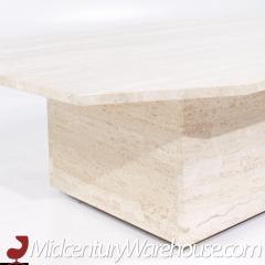 Mid Century Octagonal Travertine Coffee Table - 3693265