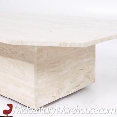 Mid Century Octagonal Travertine Coffee Table - 3693266