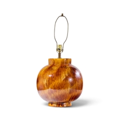Mid Century Orange Drip Glaze Table Lamp Pair - 4804410