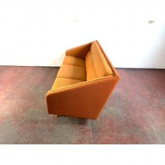 Mid Century Orange Sofa with Maple Legs - 1692081