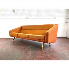 Mid Century Orange Sofa with Maple Legs - 1692082