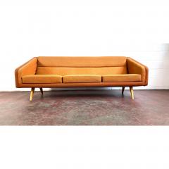 Mid Century Orange Sofa with Maple Legs - 1692121