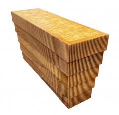Mid Century Organic Modern Faux Bamboo and Burl Console Table or Sofa Table - 2233861