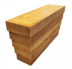 Mid Century Organic Modern Faux Bamboo and Burl Console Table or Sofa Table - 2233863