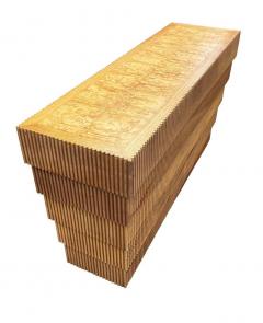 Mid Century Organic Modern Faux Bamboo and Burl Console Table or Sofa Table - 2233864