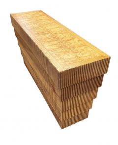 Mid Century Organic Modern Faux Bamboo and Burl Console Table or Sofa Table - 2233874