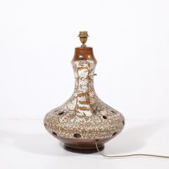 Mid Century Organic Pitcher Form Ceramic Table Lamp with Illuminated Cutouts - 4347558