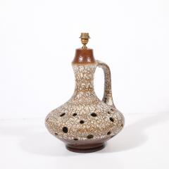 Mid Century Organic Pitcher Form Ceramic Table Lamp with Illuminated Cutouts - 4347559