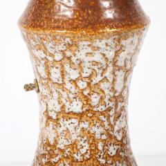 Mid Century Organic Pitcher Form Ceramic Table Lamp with Illuminated Cutouts - 4347565