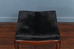 Mid Century Ottoman with Cowhide Upholstery - 2275967