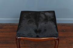 Mid Century Ottoman with Cowhide Upholstery - 2275968