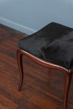 Mid Century Ottoman with Cowhide Upholstery - 2275969