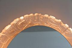 Mid Century Oval Acrylic Wall Mirror Illuminated Austria ca 1970 - 4279877