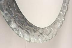 Mid Century Oval Acrylic Wall Mirror Illuminated Austria ca 1970 - 4279886
