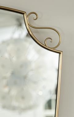 Mid Century Oval Shield Shaped Mirror With Decorative Scrolls - 4096382