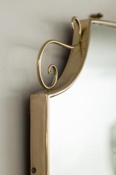 Mid Century Oval Shield Shaped Mirror With Decorative Scrolls - 4096395