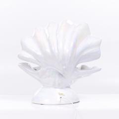 Mid Century Oyster Shell Shaped Porcelain Lamps Pair - 3822168
