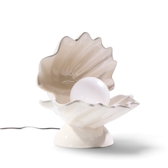 Mid Century Oyster Shell Shaped Porcelain Lamps Pair - 4722297