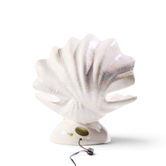 Mid Century Oyster Shell Shaped Porcelain Lamps Pair - 4722302