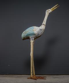 Mid Century Painted Cast Iron 42 Tall Garden Crane - 2215877