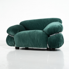 Mid Century Pair of Sesann Armchairs by Gianfranco Frattini for Cassina 1970s - 4086264