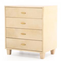Mid Century Parchment Covered Commode or Night Stand C 1960  - 4739729