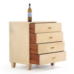 Mid Century Parchment Covered Commode or Night Stand C 1960  - 4739730